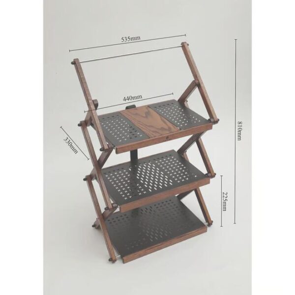 Alternative view of Iron & Wood 3-tier rack (W)